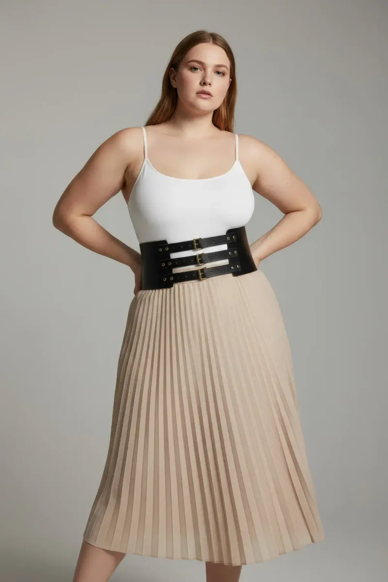 Black Faux Leather Waist Cinch