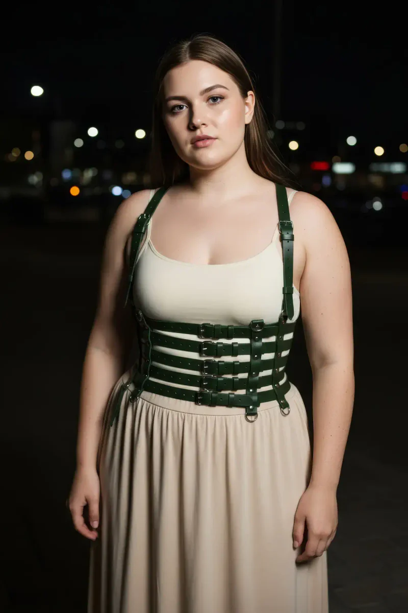 Dark Green Fashion Harness Accessory full