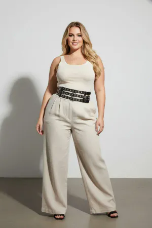 Plus Size Black Women's Belt Thick Corset Style with Staple Detail - APFT641