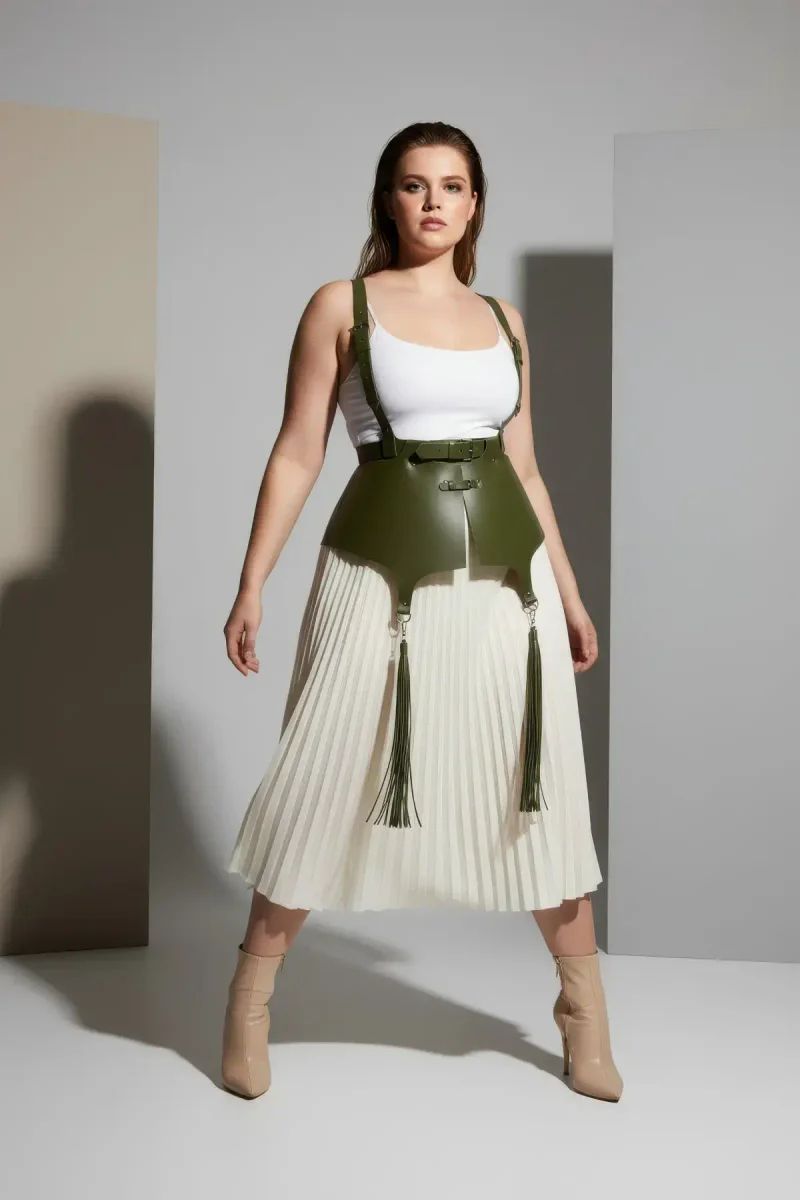 Olive Green Fashion Harness Side View T