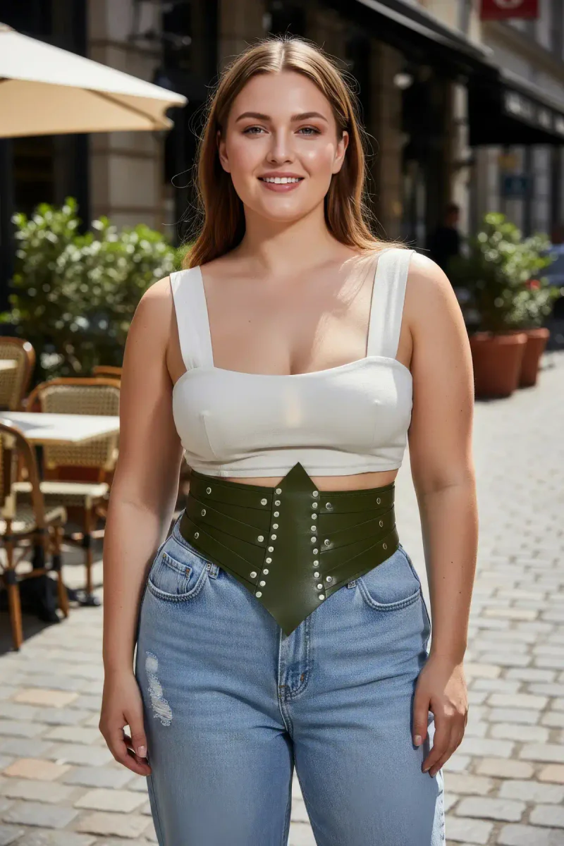 Plus Size Waist Cincher Khaki F