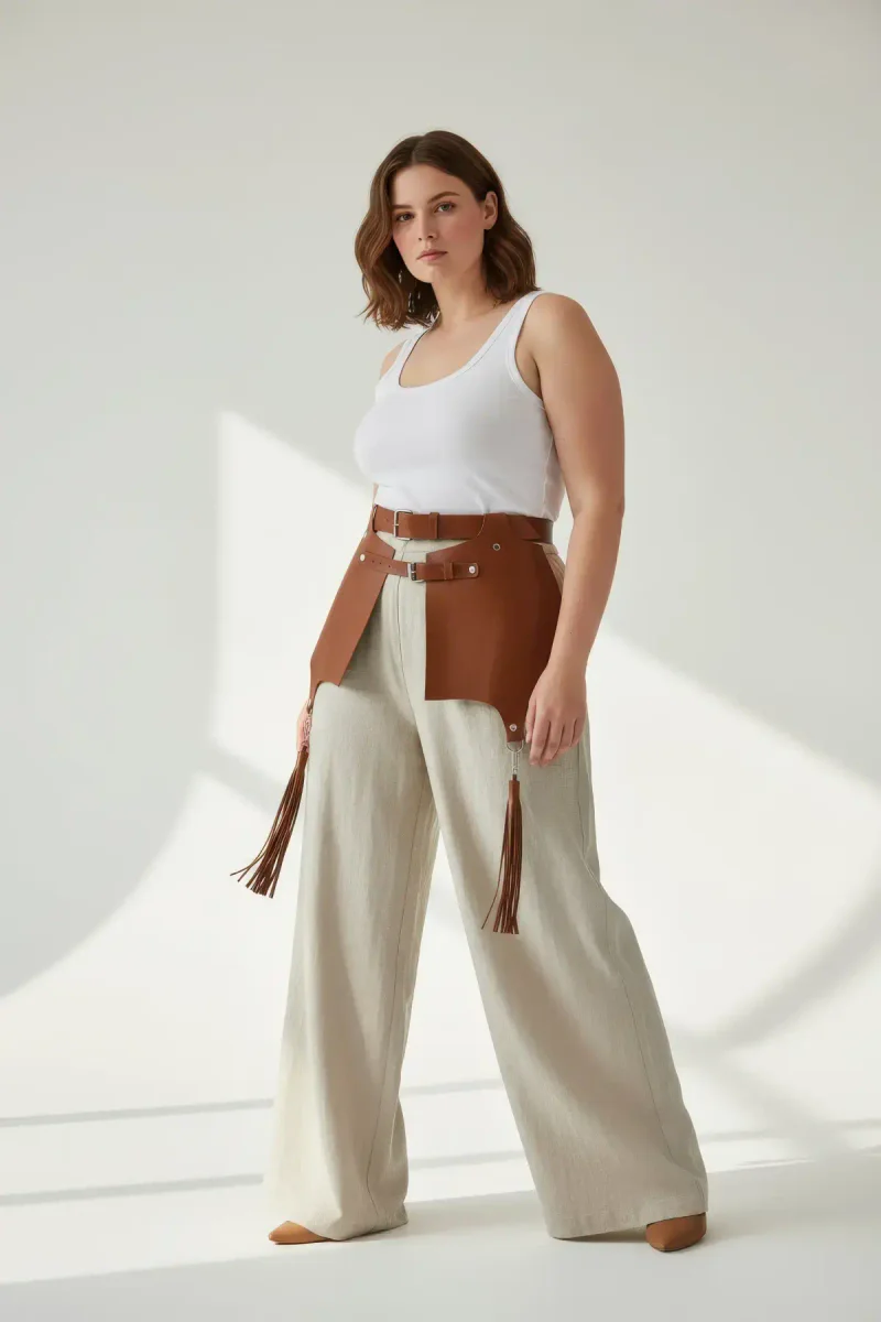 Tan Vegan Leather Waist Harness