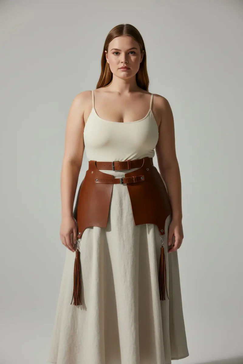 Waist Harness Outfit Close Up Brown F