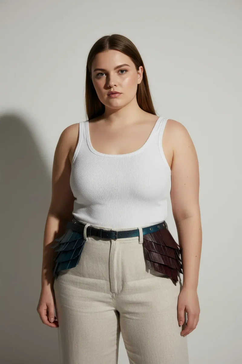 Textured Vegan Leather Waist Harness side view