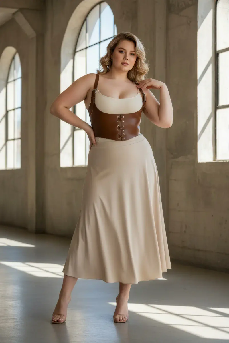 Brown festival outfit with a