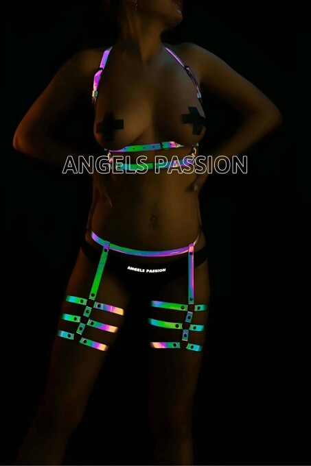 Women's Colorful Reflective Garter Set - 3