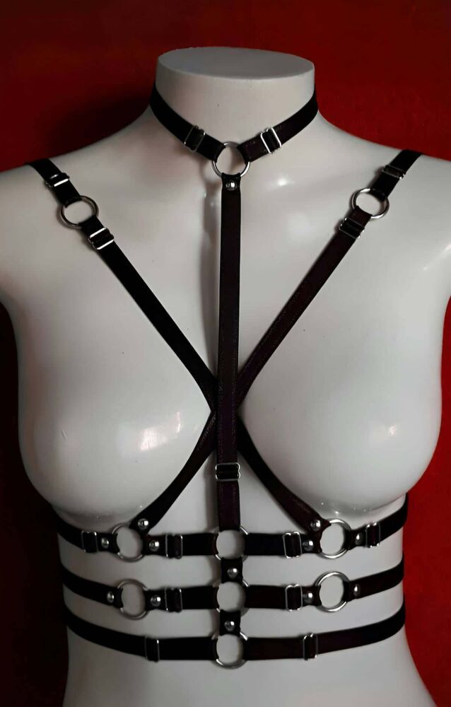 Women's Rubber Chest Harness for Fantasy Lingerie - 5