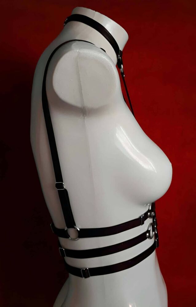 Women's Rubber Chest Harness for Fantasy Lingerie - 6